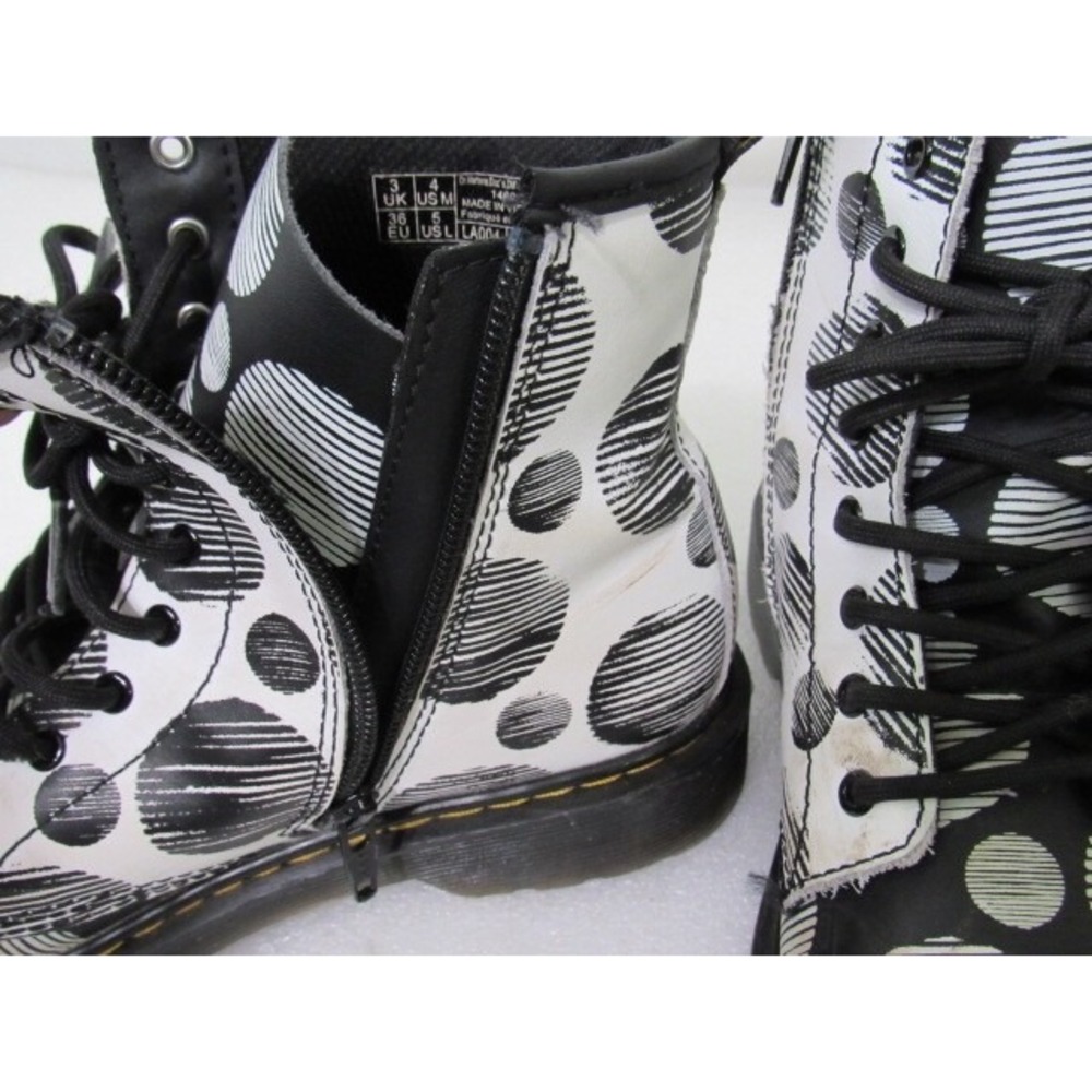Dr Martens Boots Size US 5 EU 36 1460 J Black White Polka Dot K Hydro - Picture 7 of 10